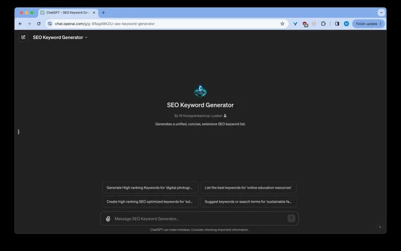 SEO Keyword Generator GPT